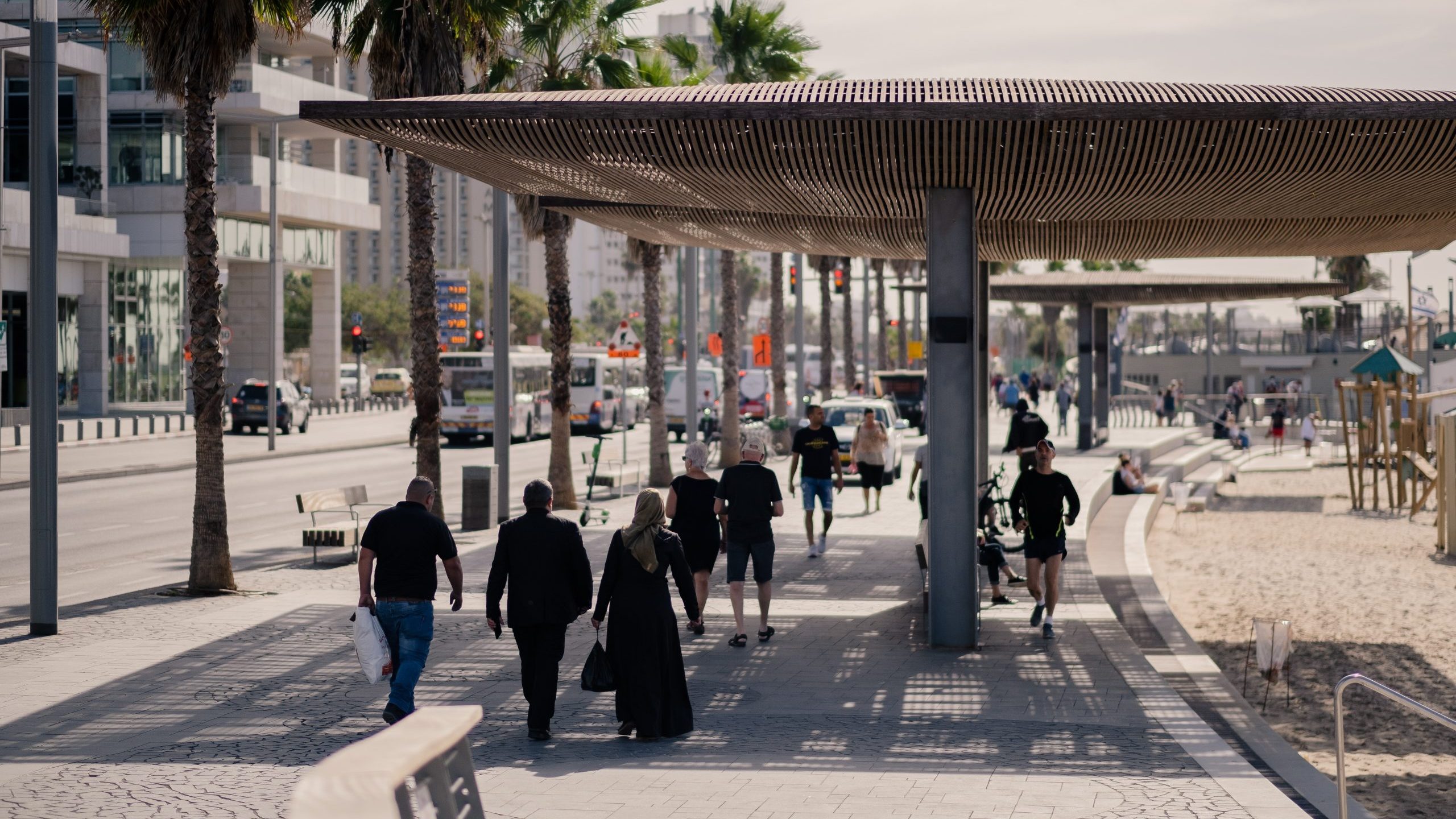 shaded pedestrian area