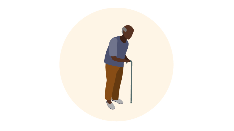 illustration of elderly person alone